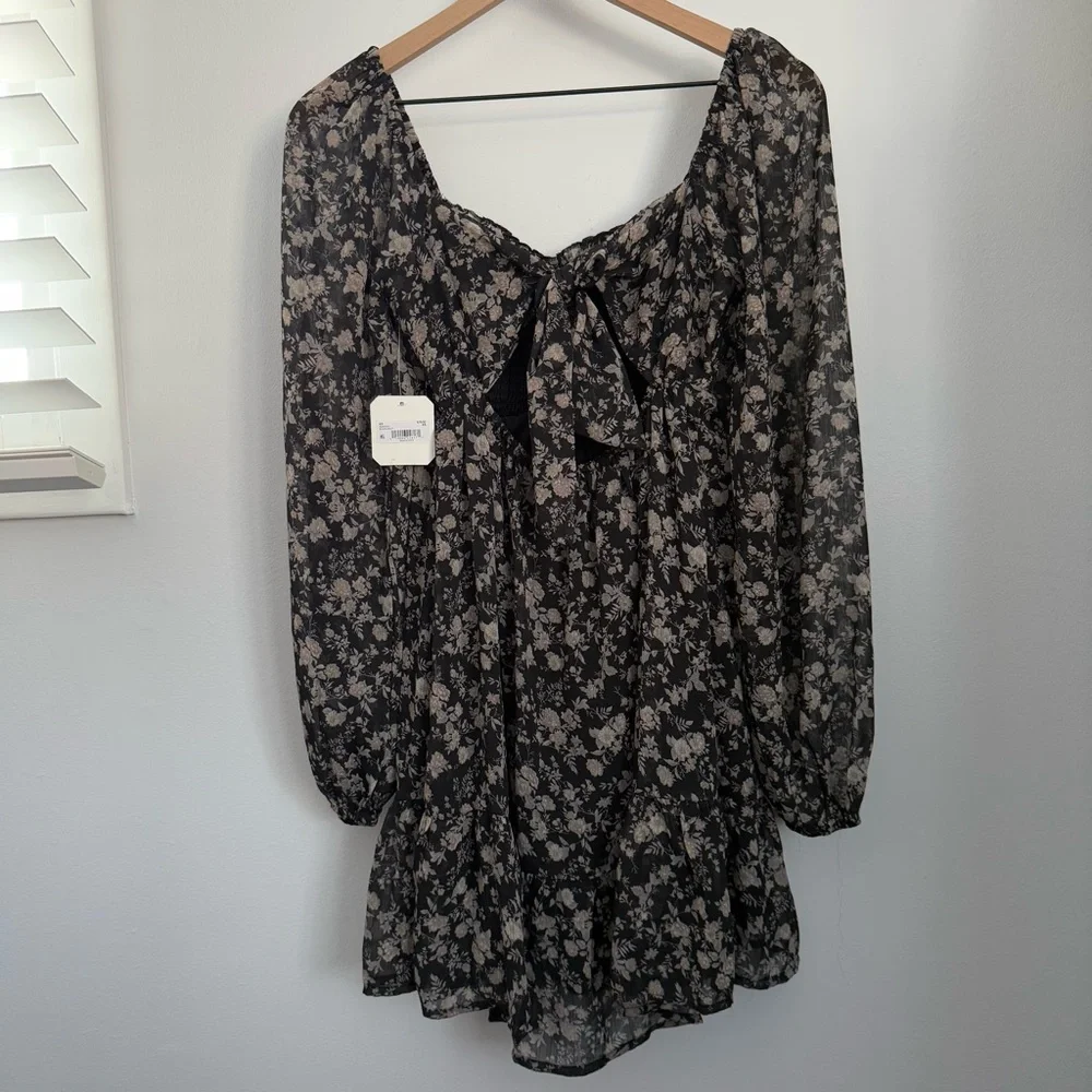 Altar’d State XS Brentwood Floral Mini Dress Whimsigoth Smock Bustier babydoll - Picture 3 of 10